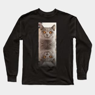 Russian Blue Cat X 2 Long Sleeve T-Shirt